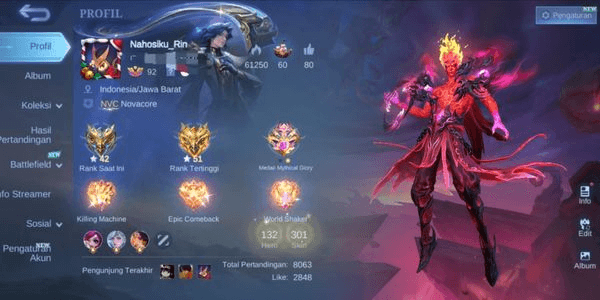 Gambar Product AKUN KOLEKTOR TERNAMA 1,301 SKIN VALIR LEGEND PARSHA CC