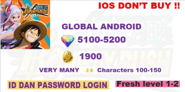 Gambar Product Akun One piece Bounty rush Android