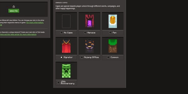 Gambar Product Akun Minecraft Java & Bedrock | 6 Cape