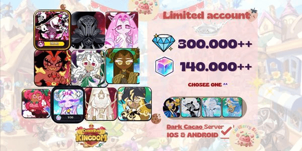 Gambar Product CRK Limited Account [ Dark Enchantress + Beast + Legendary Cookie ] + Crystal + Rainbow Cube
