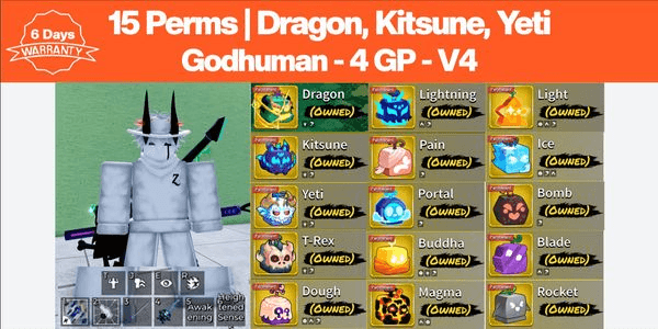 Gambar Product Akun Fruit Permanent - No 10 - Blox Fruits