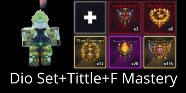 Gambar Product Dio Set/The World Set+Title+F Mastery - Sailor Piece