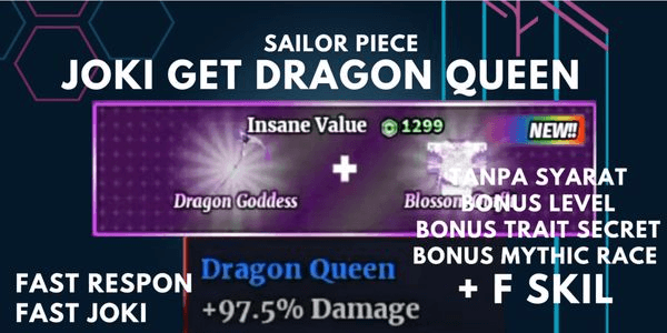 Gambar Product Joki DRAGON QUEEN Set Bonus++ Safe, Fast, Cheap (Read Description) |Sailor piece
