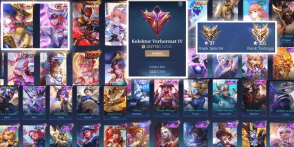 Gambar Product Mobile Legends Account with Legend Skin