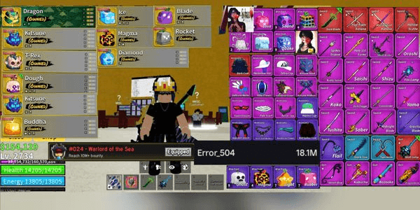 Gambar Product AKUN BLOX FRUIT PERM DRAGON+DLL