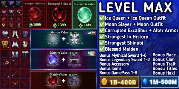 Gambar Product Akun Sailor Piece LEVEL MAX Banyak Bonus