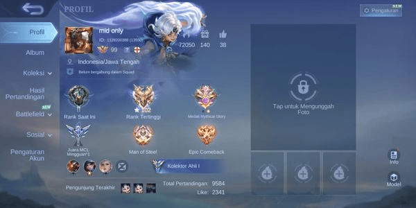 Gambar Product Akun Mobile Legends Spek Keren - Murah & Berkualitas - Ex Immortal