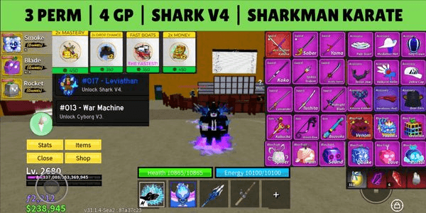 Gambar Product Blox Fruits Account - Perm Fruits & Gamepasses - 06