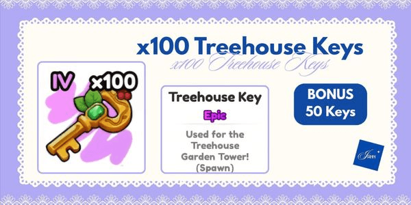 Gambar Product x100 Treehouse Keys (Bonus 50 Keys)