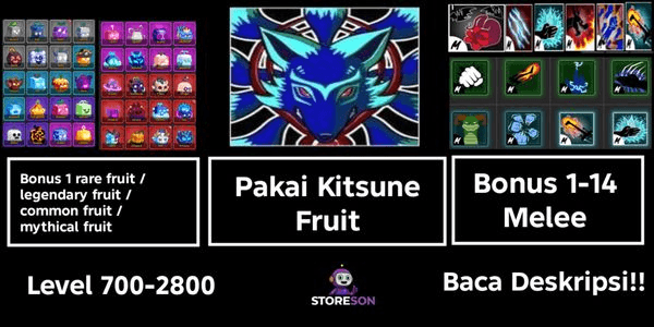 Gambar Product Account [ Using KITSUNE Fruit ] + Bonus Melee
