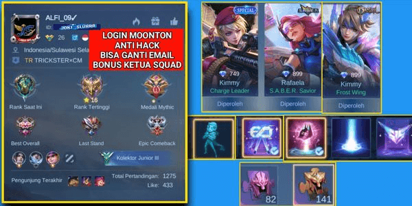 Gambar Product Akun 2 Epic Shop + Bonus Ketua Squad
