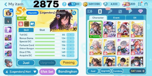 Gambar Product 2875 - AKUN GET RICH COSTUME LEGENDARY BUTTERFLY QUEEN IRIS, COSTUME LEGENDARY ERWIN. LEGENDARY AURORA. LEGENDARY NARI. LEGENDARY CARMEN