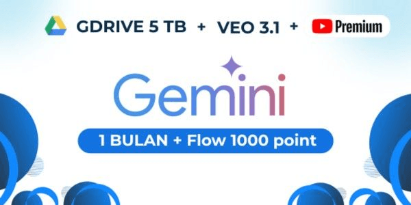 Gambar Product Gemini pro + Google drive + youtube premium