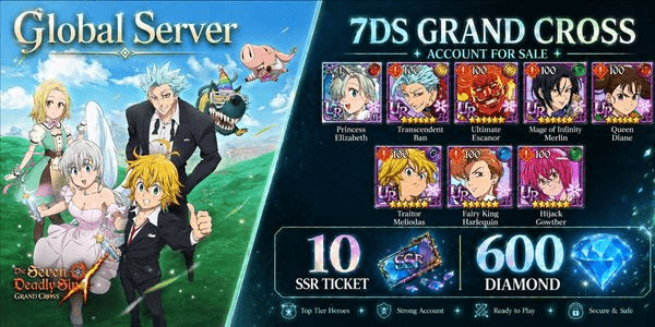 Gambar Product Akun Starter Gacha 7DS Seven Deadly Sins Grand Cross Platinum Edition