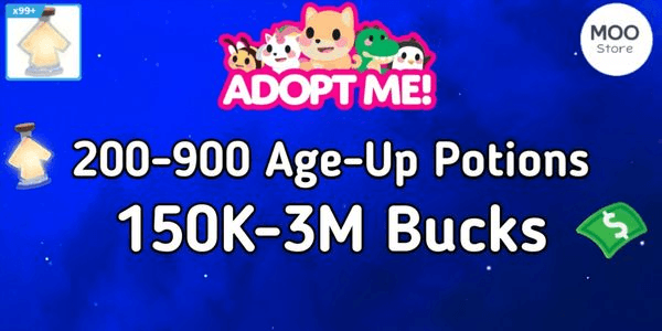 Gambar Product Akun Adopt Me Bonus Bucks + Bonus Age-Up potions