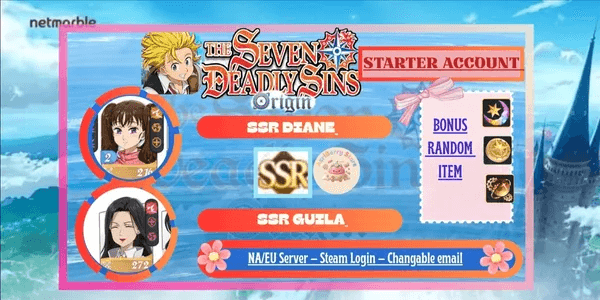 Akun 7DS Origin - SSR Diane & SSR Guila - NA/EU Server