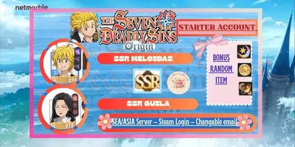 Account 7DS Origin - SSR Meliodas & SSR Guila - SEA/ASIA Server