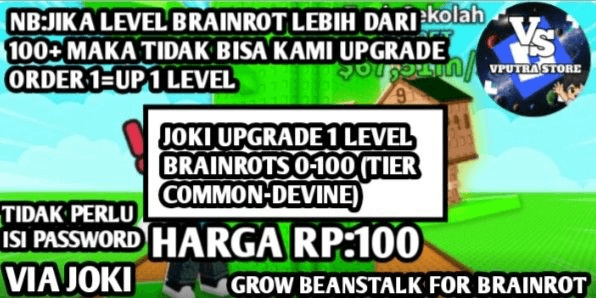 Gambar Product JOKI UPGRADE 1 LEVEL BRAINROTS (LVL BRAINROTS HARUS 1-100(MAX))