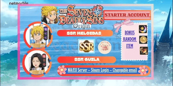 [STARTER] 7DS Origin Account - SSR Meliodas & SSR Guila - NA/EU Server