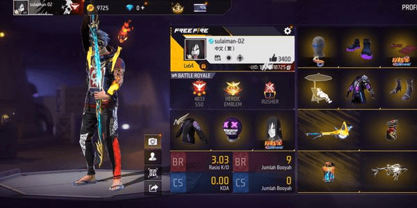 Gambar Product AKUN GARENA FREE FIRE LVL 64