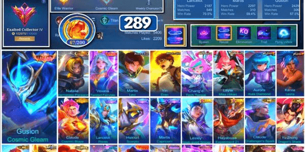 Gambar Product #3746 | 289 Skins | Legend Gusion | Collector Natalia | Zenith Vexana | AoT Levi Eren |