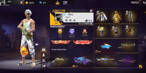 FREE FIRE FF ACCOUNT SG LUMUT, TRUMPET, MAX 2 EVO AK47 & FIST, VAULT 240+, WEAPONS 270+, YUJI BUNDLE, BUDI HEAD, 3 FLAVOR KATANA ETC.