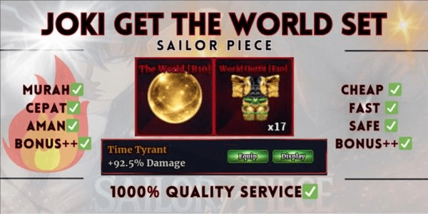 Gambar Product JOKI GET THE WORLD SET SAILOR PIECE | ROBLOX