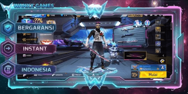 Gambar Product ACCOUNT LVL 55 SG MAMBAH VAULT 64 EMOTE 14 KATANA LOBBY 1 BAG 15 WEAPON 79