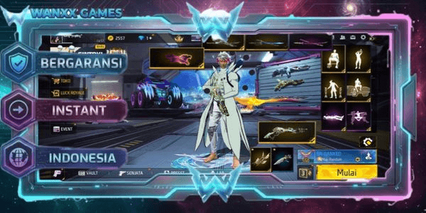 Gambar Product ACCOUNT LVL 57 SG MOSS VAULT 128 EMOTE 29 KATANA LOBBY 3 FIST 1 BAG 23 SKYWING 2 WEAPON 171