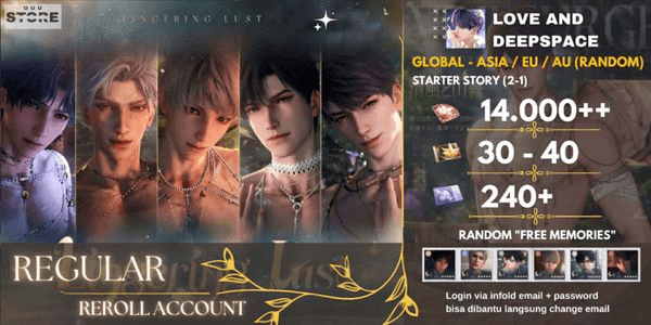 Gambar Product REROLL ASIA - LOVE AND DEEPSPACE REGULAR ACCOUNT