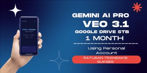 Gambar Product GOOGLE DRIVE 5TB + VEO 3 + GEMINI AI PRO 1 BULAN