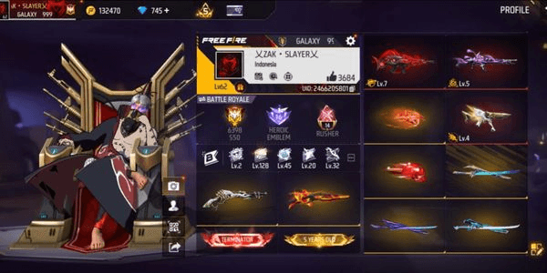 Gambar Product AKUN FF GG EVO GUN MAX+SG LOBBY