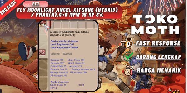 Gambar Product (SULTAN!) Fly moonlight Angel Kitsune (Hybrid) / FMAK(H).G+9 Mpw 15 Hp 8%