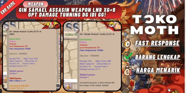 Gambar Product Gin Samael Assasin Weapon LnR XG+9 Opt Damage tunning DG IDI GG!