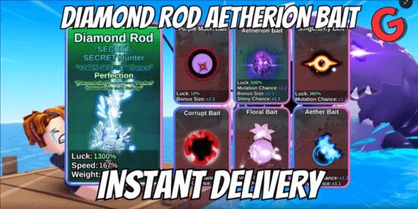 Gambar Product Akun Diamond Rod + Aetherion Bait + Bonus Secret | Instant Delivery