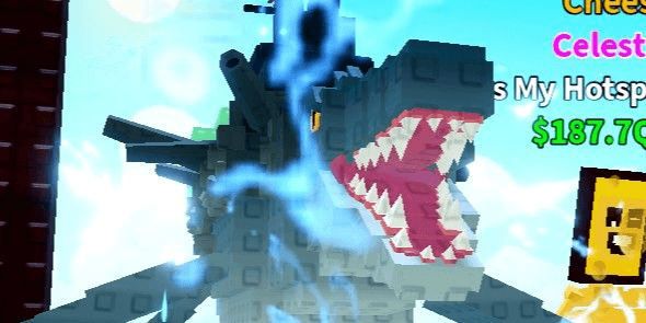 Gambar Product Mosasaurus Warship (Godly) Op Brainrot