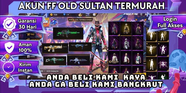 Gambar Product Akun Free Fire Sultan Murah Siap Pakai