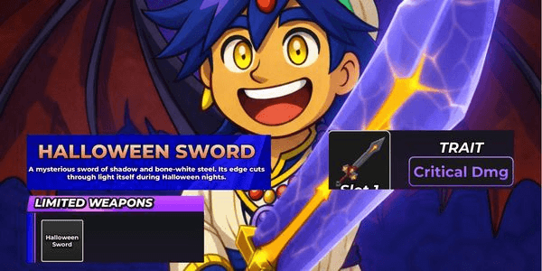 Gambar Product Akun Starter Murah Weapon Divine Halloween Sword [Critical DMG Traits] | Hunty Zombie