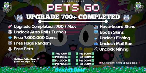 Gambar Product Account Pets Go | Upgrade Completed 700+ | Unlocked Trade & Booth | Pengiriman Instan