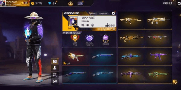 Gambar Product (0465) SG 3 RASA EVO MP5 LV4 CELANA ANGEL UNGU MERAH TOPI JERAMI | SKIN SENJATA 333 & VAULT 284 | ANTI HACKBACK | AMAN