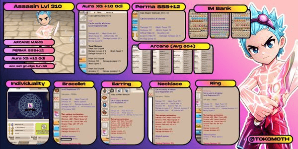 Gambar Product SULTAN END GAME ACCOUNT – ASSASIN  LVL 310 | Grudge Acc Lvl 5 Set tun SG/XG |  FULL MAX ARCANE | Aura XG ODI | Indiv 10 |  Perma Costume SSS