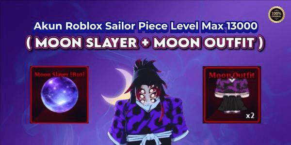 Akun Roblox Sailor Piece Max Level 13.000 ( Moon Slayer + Moon Outfit )