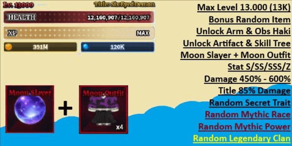 Gambar Product Account Sailor Piece | Max Level | Bonus Item