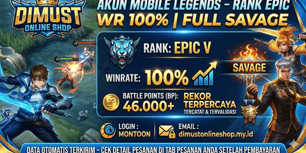 Gambar Product Akun ML Rank Epic WR 100% BP Savage Banyak