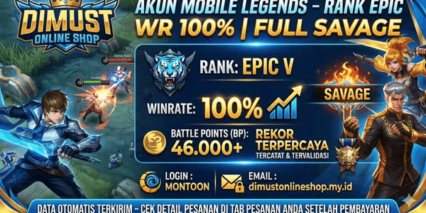 ML Account Rank Epic WR 100% BP Savage Many