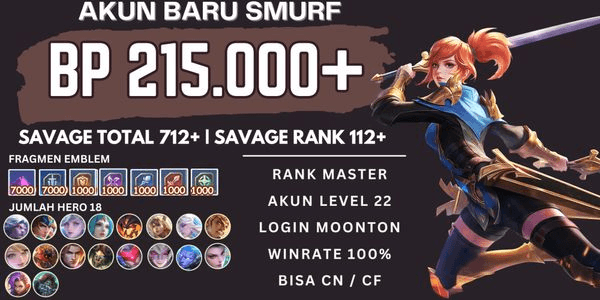 Gambar Product Akun Smurft BP Banyak | Savage Rank #2