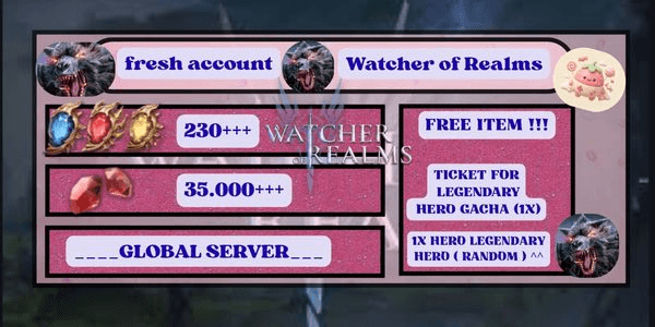 Gambar Product Watcher of Realms Fresh Account (Essence + Crystal) + 1X Random Hero Legendary