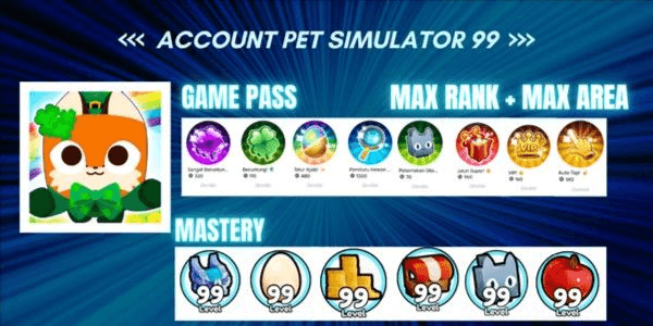 Gambar Product Akun Superdrop + Huge Hunter + Max Rank + Max Area | Pet Simulator 99