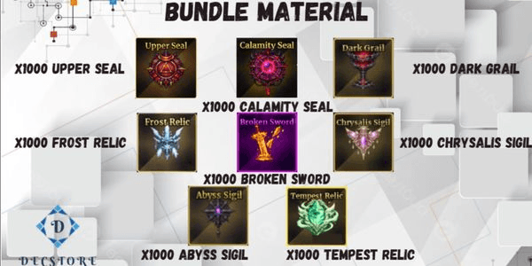 Gambar Product Bundle 1000 Calamity Seal+1000 Upper Seal+1000 Dark Grail+1000 Broken Sword+1000 Frost Relic+1000 Chrysalis Sigil+1000 Abyss Sigil+1000 Tempest Relic