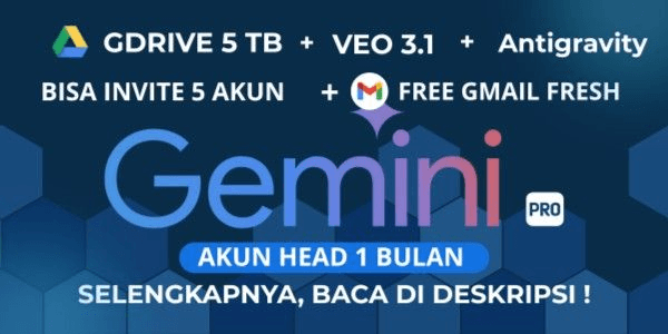 Gambar Product Gemini Pro + Google Drive Private 1 Month Warranty